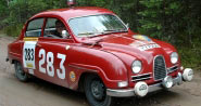 Erik Carlsson (p� taket)/Gunnar Palm, Saab 96 - Klicka f�r st�rre format