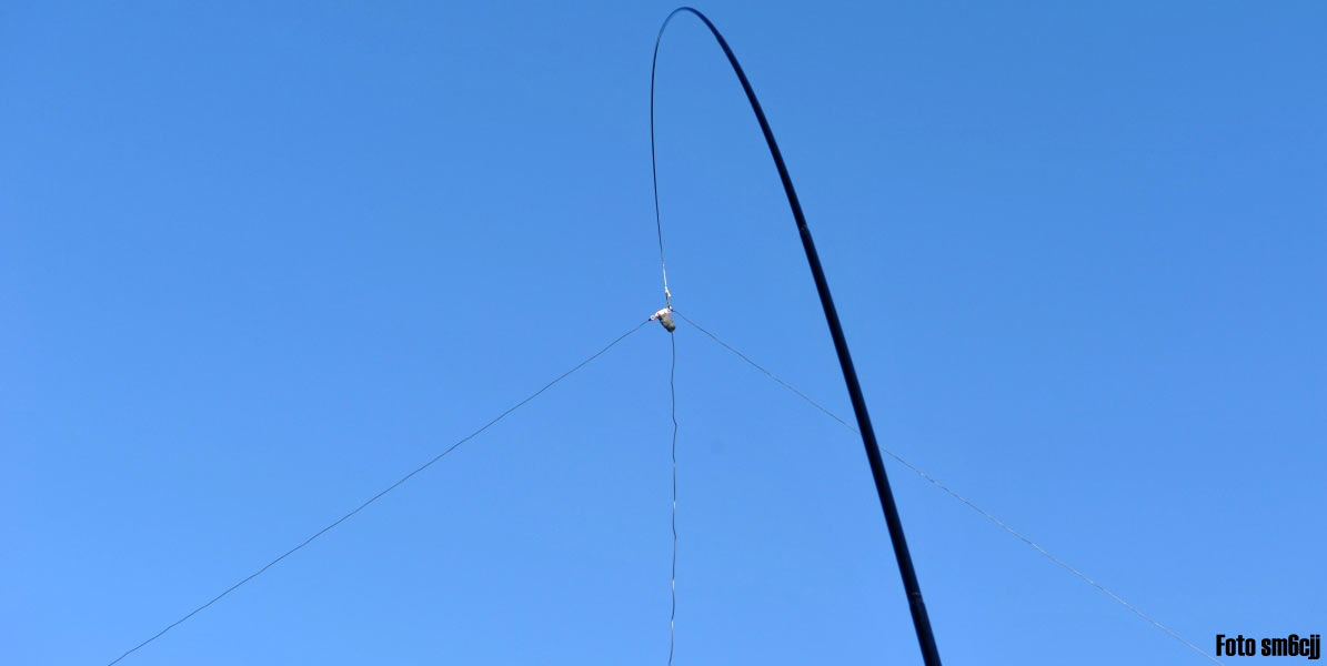 Portabelt med KX3 - 8 meters mast p isbelagda sjn. Lttviksdipol 80/40M - Simsjn 2 feb 2013
